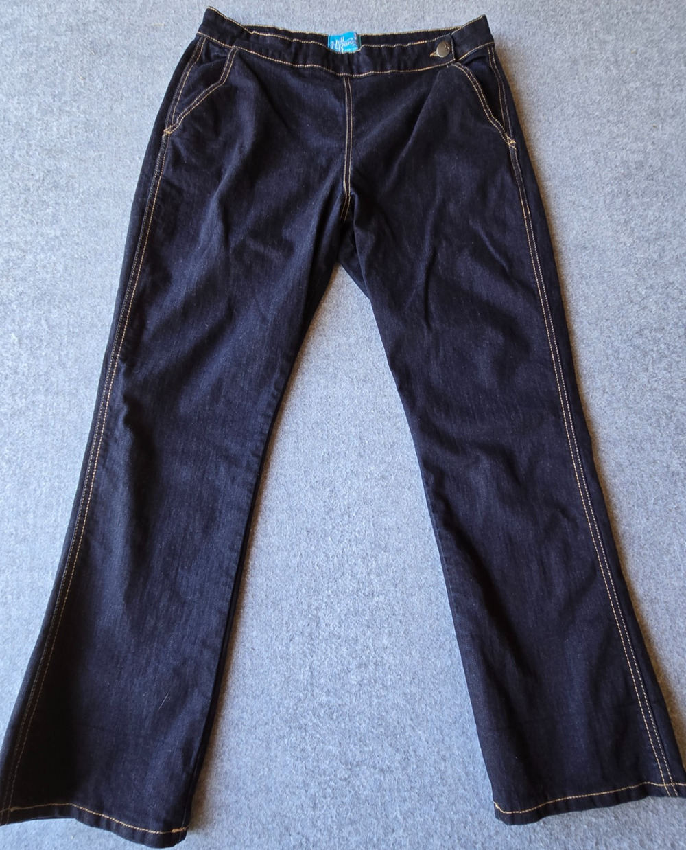 Hell Bunny Retro Women's Jeans Dark Wash High Waist Rockabilly Size XL (32"x28")